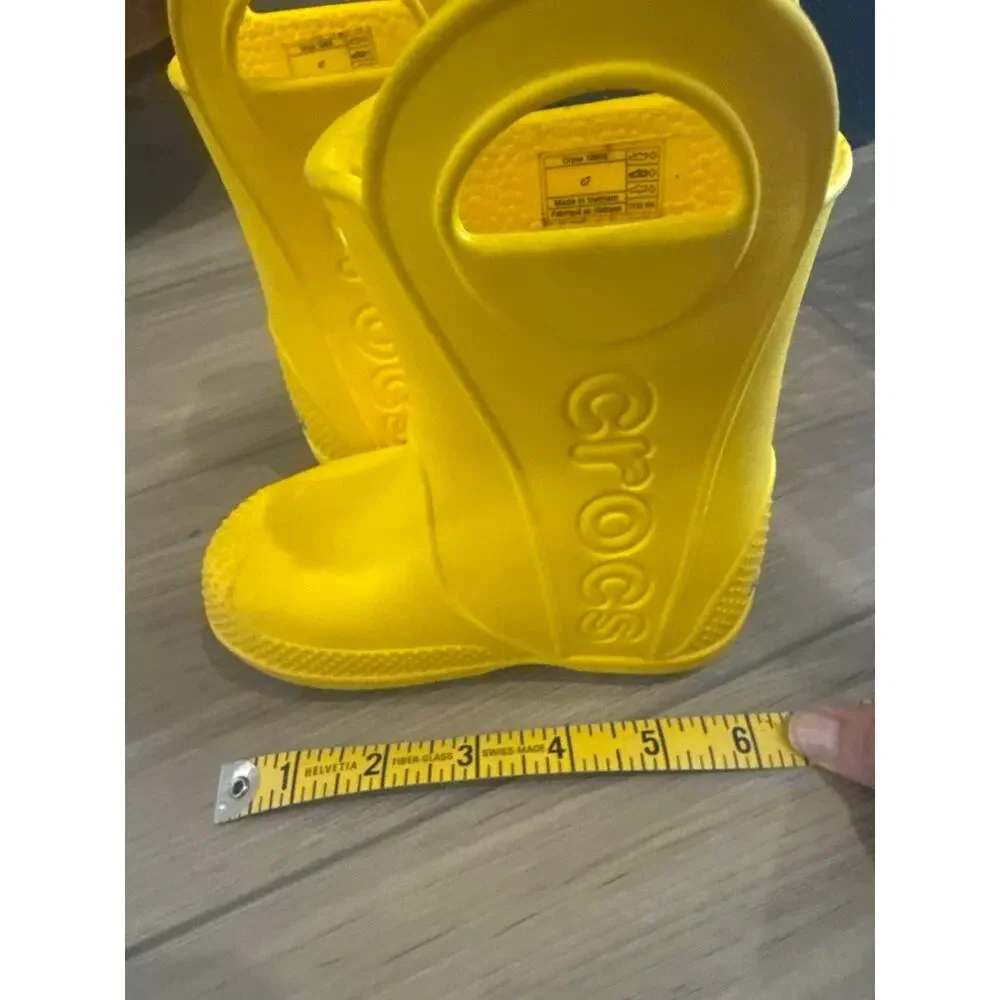 Crocs Handle It Rain Boots Toddler Kids C7 Yellow Waterproof Rain Boots